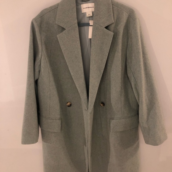 Club Monaco Wool Coat Blue/Green - Picture 8 of 9
